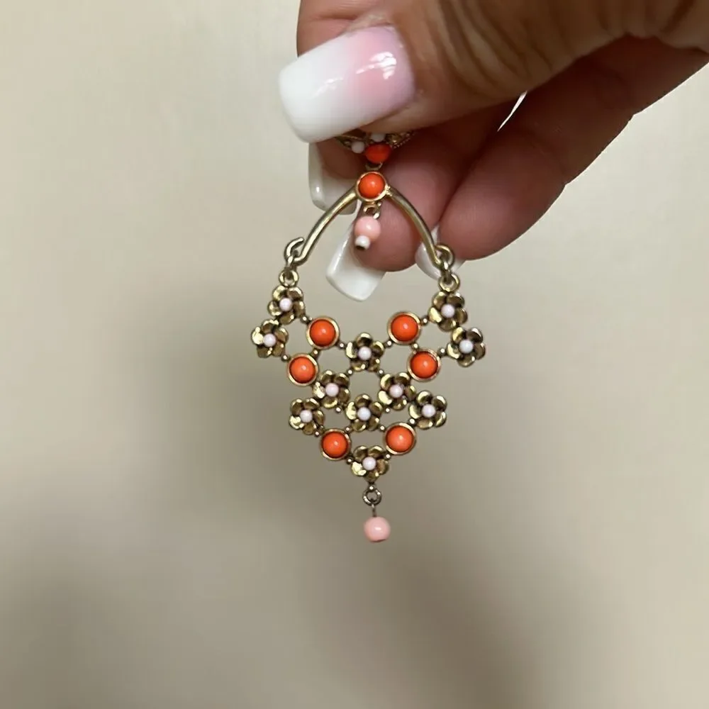 Floral Beaded Chandelier Earrings!